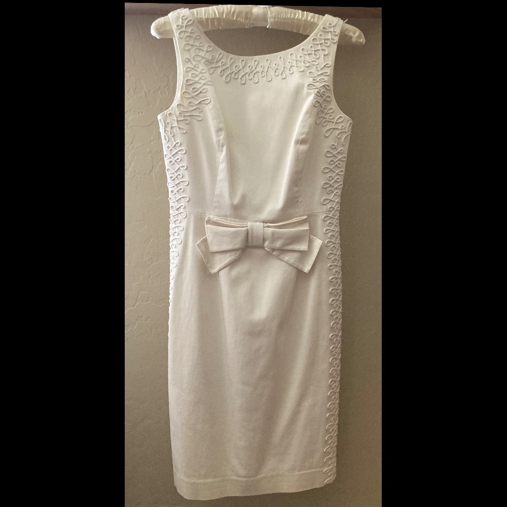 Lilly Pulitzer White Bow Sheath Dress--So '60s Barbie! Size 0